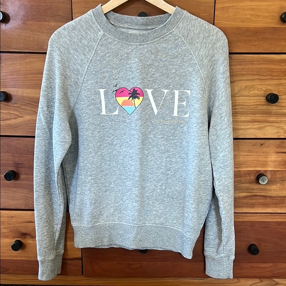 Spiritual Gangster Tops - Spiritual Gangster "Love" Heather Gray 100% Cotton Sweatshirt